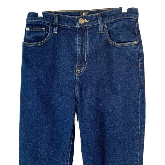 BDG Urban Outfitters High-Rise Girlfriend Dark Wash Raw Hem Jeans Size 30 - Picture 6 of 12